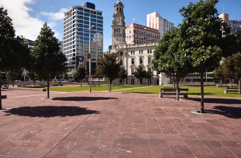 Large grade trees supplied and installed at Aotea Square, Auckland
